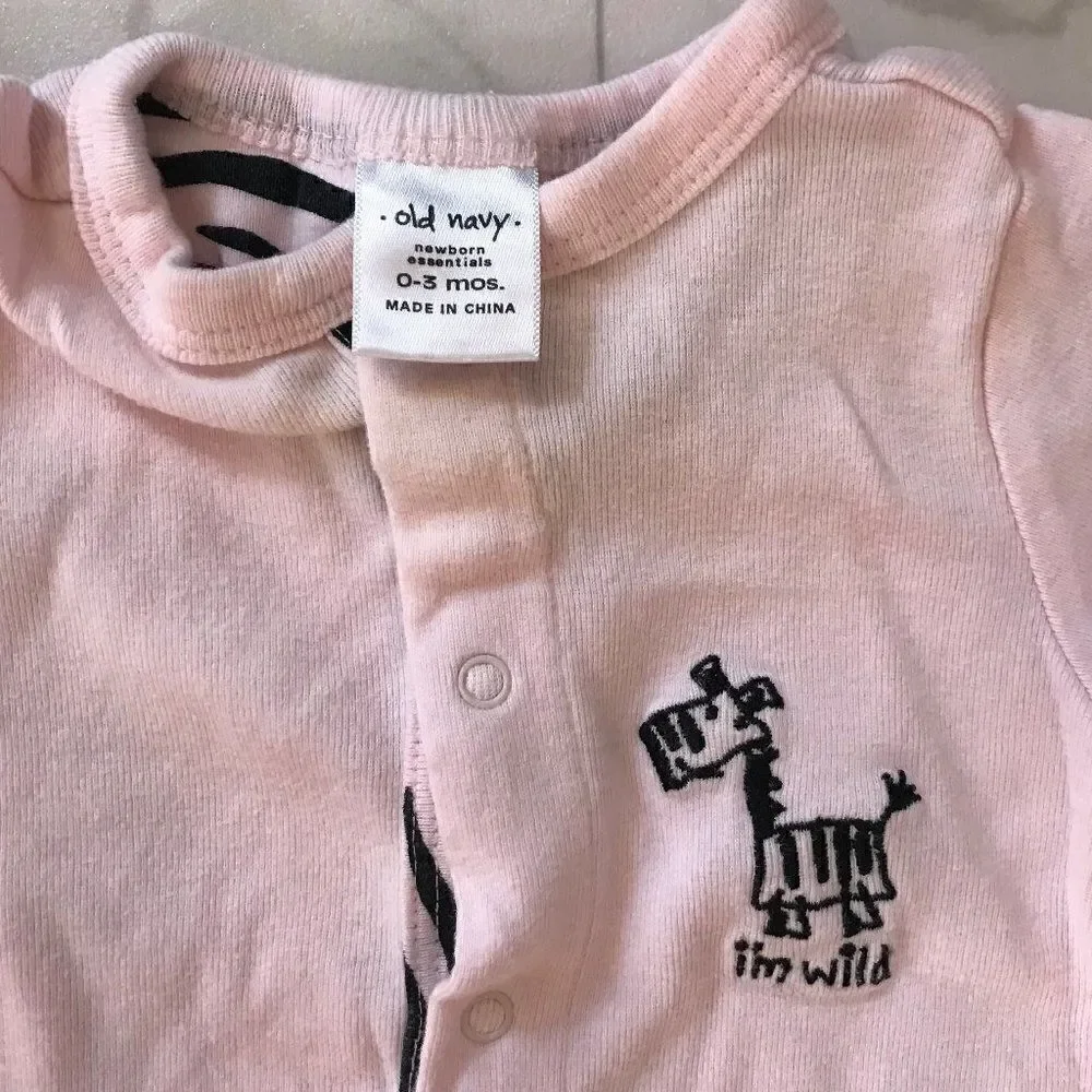 3 Assorted 0-3 Mo/Nwbn Snap Onesies